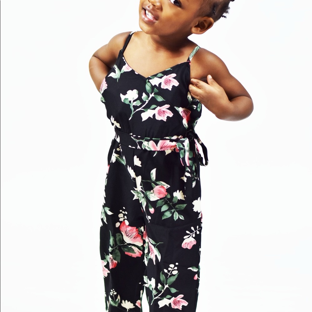 Girls Floral Jumpsuit